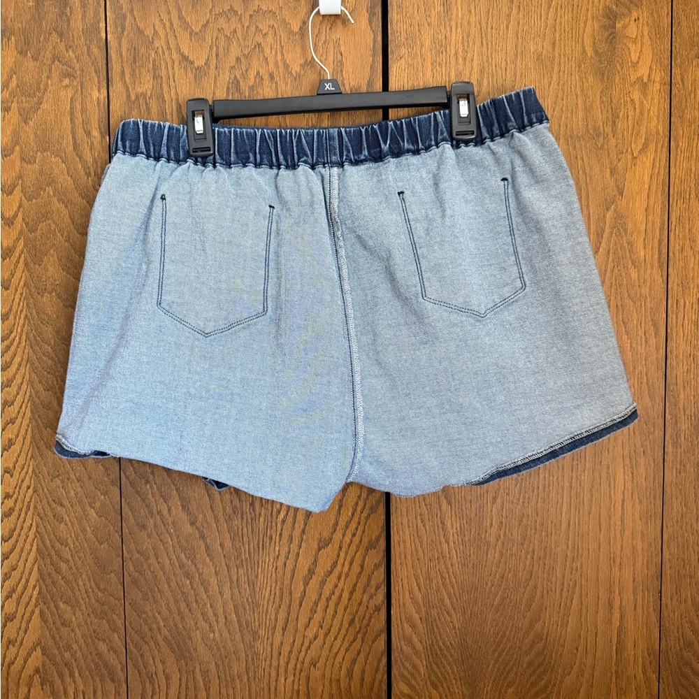 3 for $15 ✨NWOT Blue Denim Wrap Skort Jean Skort Classic Asymmetrical Hem - Picture 8 of 14